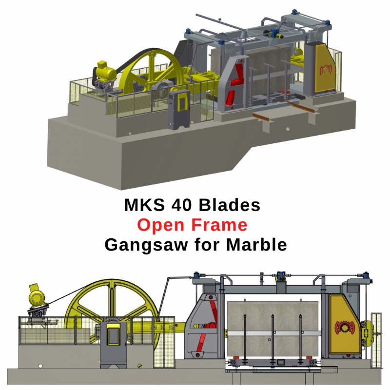  MKS 40 & MKS 50 Blades Open Frame Gang Saw for Marble