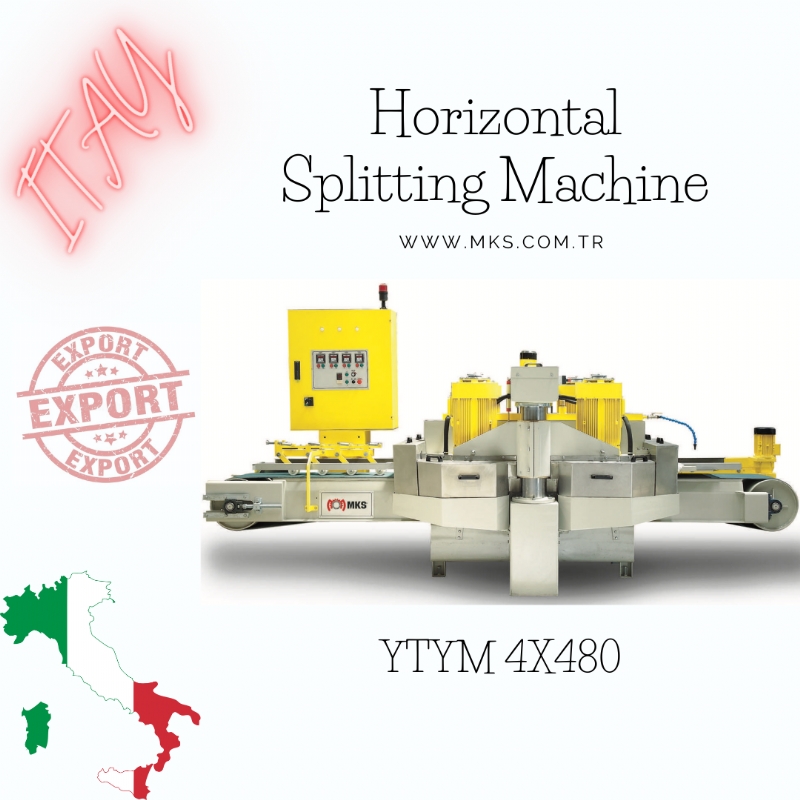 Exportation vers l’Italie '' Machine à fendre horizontale en marbre ''