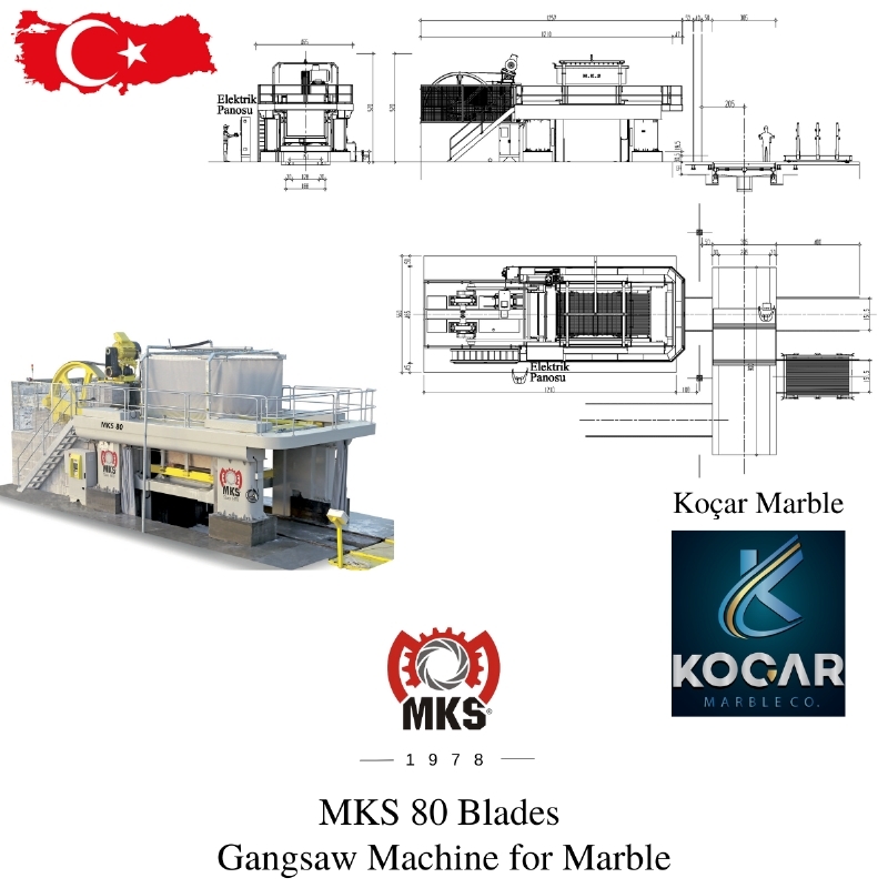 Gangsaw for Marble ''80 Blades''  